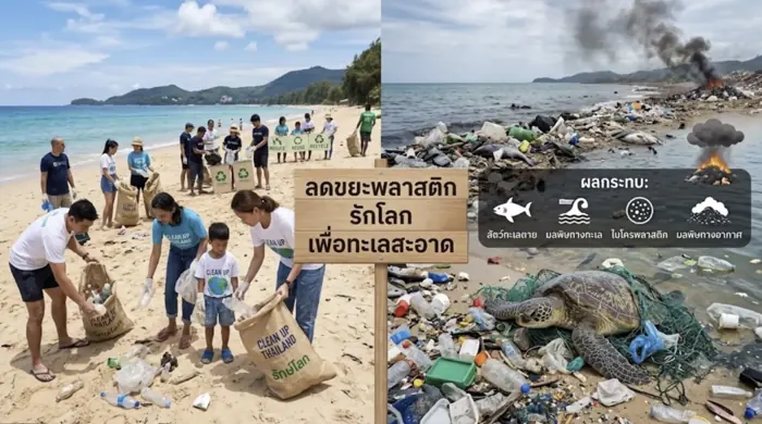 ลดขยะขวดพลาสติก เพื่อทะเลสะอาด